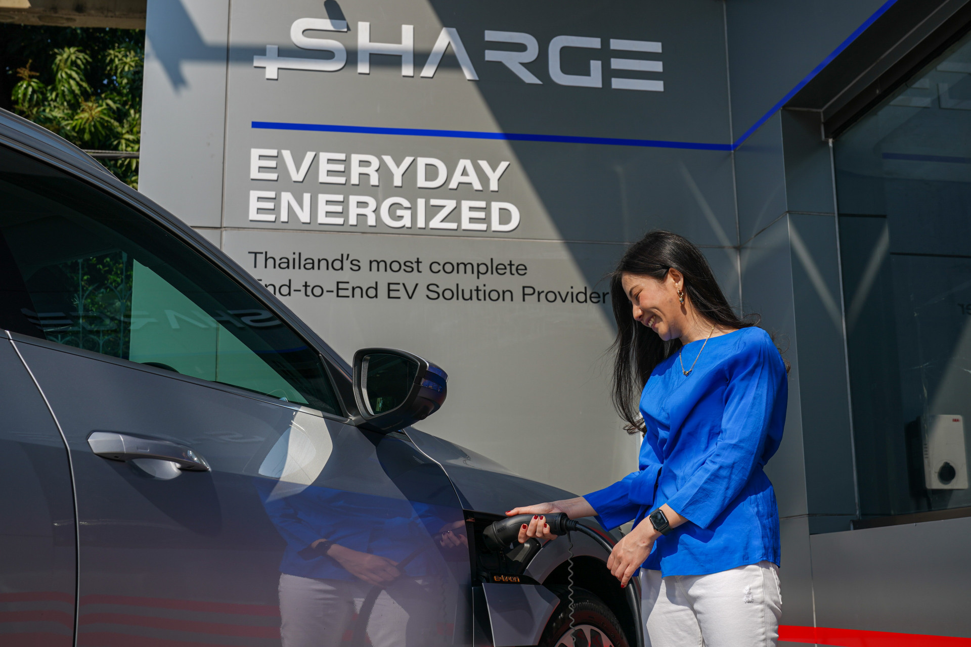 sansiri sustainability net zero sharge, ev car, ev charger